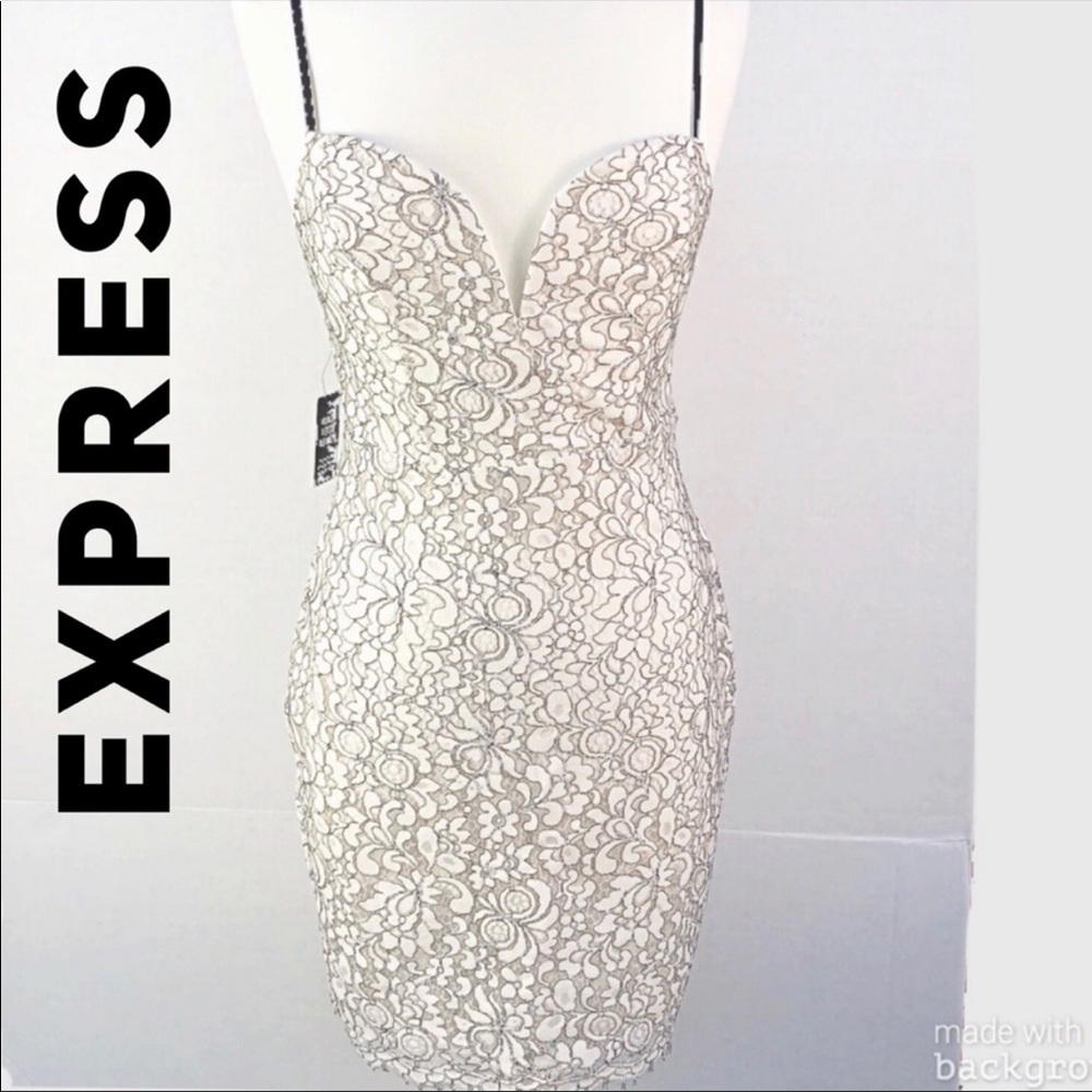 Express white and Black Dress